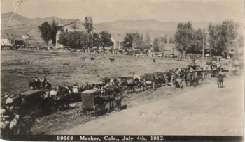This scene from 1913 shows the site of the current Meeker Elementary School when it was an open field. The school was built in 1939. The town will hear presentations Oct. 6 about the future use of the site. Some area residents would like to see the school building restored and used for another purpose or return the site to an open space for community events.