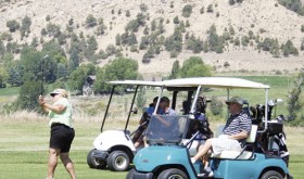 Meeker’s George and Peggy Back finished with the best net score in the championship flight in the annual couples golf tournament at the Meeker Golf Course.