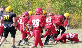 BMS eighth-grader Casey Turner dragged several Sailor tacklers, once for a touchdown and many first downs.