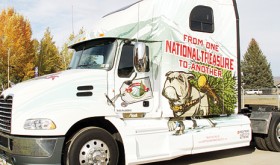 The donated and decorated Mack truck that will be used to haul the 2012 Capitol Christmas Tree to Washington, D.C., arrived in Meeker last Friday. The tree will be cut Nov. 2 and driven to Meeker for viewing and a parade of lights Nov. 3.