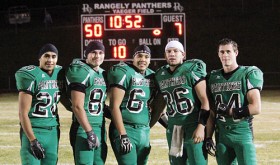 It was senior night last Friday on Yaeger Field and Rangely seniors Chas Byerly, Bryson Palacios, Gabe Garcia, Tobie Gasper and Colton Coombs all contributed to the final score. The Panther seniors earned a state playoff berth, the first in their high school careers, for their efforts this season and will play in Kiowa this Saturday.