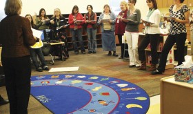 Joni Goodwin of Aspen (left) leads Early Childhood Environment Rating Scale training participants through an assessment of a classroom at the Meeker Preschool on Nov. 19. Connections 4 Kids early childhood council hosted the training to teach early childhood professionals how to use the scale to assess their classrooms. Trained participants will soon be eligible to apply for mini-grants to obtain some materials identified as needs through the self-assessment.