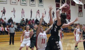 Rangely senior Brittany Babineaux takes a shot in a game against the Hotchkiss Bulldogs. Babineaux scored 10 points in a losing effort last weekend in the District 5 tournament. The Lady Panthers will play Wray in the first round of the regional tournament to be held at Mullen High School in Denver this Friday with the tipoff scheduled for 6:30 p.m.