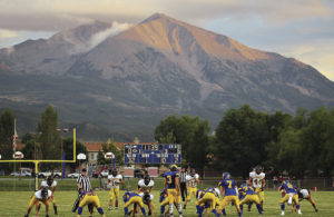 Mount Sopris is a beautiful mountain south of Glenwood Springs and it dwarfs the football players playing in her shadows at Carbondale. The Meeker Cowboys lost their second close game in a row as they fell 16-14 to the Roaring Fork Rams.