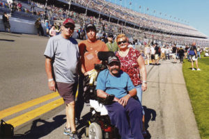 Mike Worrall, Mitch Cochran, Rangely’s Don Worrall and Leigh Worrall can be seen here on the Daytona 500 raceway prior to this year’s Daytona 500, held in February. The trip to the Dayton 500 was the culmination of a lot of hard work, lots of friends and a dream Don Worrall thought he would never see fulfilled. 