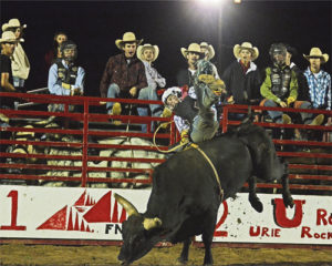 The seventh annual Rock ‘N’ Bull rodeo will begin at Columbine Park at 7 p.m. Saturday.