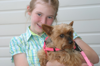 Caitlin Ducey of Rangely showed her dog during the Rio Blanco County Fair.
