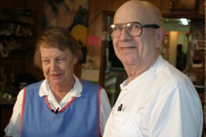 Dave and Enid Steffen answered questions from a reporter for Channel 9 News on Tuesday. The Steffens, owners of The Bakery in Meeker, were honored with a 9Who Care Award for their community service. 