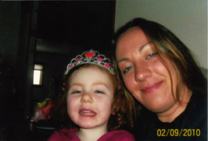 Kacey Pozorski, shown with her mom Jackie, celebrated her fourth birthday Feb. 9. Kacey and her parents left Wednesday for Denver, where Kacey will undergo five days of intensive radiation treatments.