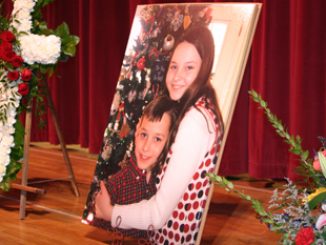 An enlarged photo of brother and sister Stone and Alahna Martin was the backdrop for last Friday’s memorial service for Stone in the auditorium at Meeker High School. Nearly every seat was taken as family and friends paid their respects. See additional photos, Jerry Martin’s eulogy for his grandson and Stone’s obituary on Pages 6 and 7.