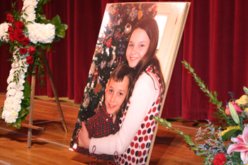 An enlarged photo of brother and sister Stone and Alahna Martin was the backdrop for last Friday’s memorial service for Stone in the auditorium at Meeker High School. Nearly every seat was taken as family and friends paid their respects. See additional photos, Jerry Martin’s eulogy for his grandson and Stone’s obituary on Pages 6 and 7.