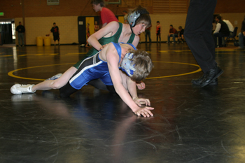 Rangely seventh-grader Heath Peters was a first-place finisher in the 80-pound weight class.