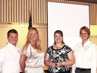 Sam Bailey with the Colorado Business Retention and Expansion office, Kari Linker with the Colorado Office of Economic Development, Katelin Cook, executive director of the Meeker Chamber of Commerce and Kimberly Bullen, Rio Blanco County administrator, spoke at a meeting attended by business owners, organizations and government officials. Linker will return to Meeker in June to facilitate an economic development class.