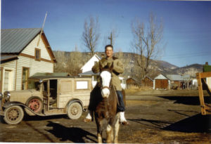 Roy Sizemore riding one of the horses from the Sizemore Resort. Roy would later run the resort with his father Oscar.