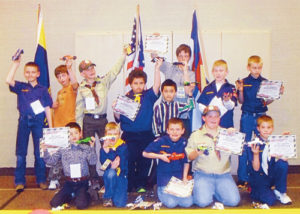 Meeker Cub Scout Troop 190 held its Pinewood Derby auto races on March 21. The finalists in the championship race were Ridge Williams, Rowdy Rosendahl and Chris Harris. Williams held off his opponents to win the championship.