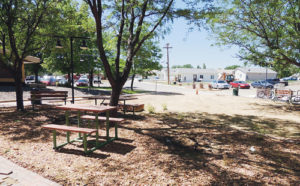 The courtyard outside Rangely Town Hall is currently under construction to replace the old fountain and spruce up the area. When complete, the area outside the front of the town office building will be complete with more benches for sitting in the shade. This is just one of many projects facing Rangely town officials this summer.