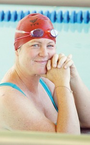 Meeker Mayor Mandi Etheridge completed the swimming leg for the only adult team in the competition.