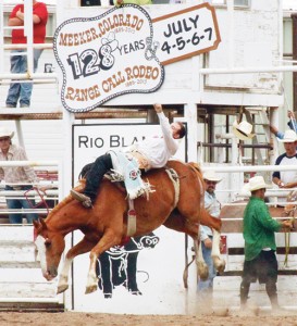 Livestock were jumping out of the chutes during the 128th annual Range Call Celebration at the Rio Blanco County Fairgrounds.