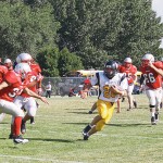 Sophomore running back T.J. Shelton rushed for two touchdown, caught another and ran for three two-point conversions.