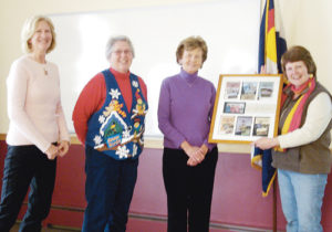 During the annual meeting of the Rio Blanco County Historical Society on Sunday this presentation was made to the to Rio Blanco County Rural School Research Committee and its members, from left, Martha Cole, Janet Clark, Marge Rogers and Ellene Meece. 
