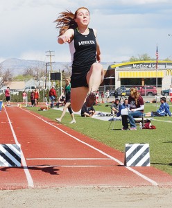 event she finished third in, won the triple jump in the Frank Woodburn Invitational meet and was eighth in the 300-meter hurdles.
