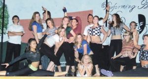 The cast and dance ensemble at Meeker High School finish up one of the dances featured in FAME, the musical performed three times for the public last week by the Meeker High School Drama Club at the MHS auditorium. Members of the dance ensemble were Nashiko Thelen, Kinzy Burke, Kendra Neilson, Christian Gomez, Halle Ahrens, Delenn Mobely, Faith Goedert, Madeline Amack and Reese Pertile.