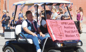 The Honor Guard for VFW Post No. 5843 in Meeker led off the annual Range Call Parade in downtown Meeker on Friday morning, and they were followed by the Ladies Auxiliary Post No. 5843. The post has a long history with the parade and supporting veterans in eastern Rio Blanco County.