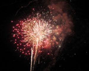 People gathered all over town on Friday night to take in the fireworks shot from Highland Cemetery, which stands above Meeker Town Park and Circle Park. The show concluded with a highly impressive display of color and light in the grand finale.