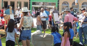 Several hundred residents and visitors ate lunch and had fun on the lawn around the Rio Blanco County Courthouse while artists taking part in the Range Call Plein Air Art Competition went about their business in the Quick Draw phase of the competition on Friday morning.