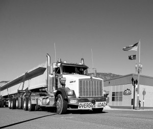 Four 92-foot concrete I-beams were transported through Meeker on Monday morning on their way up County Road 8. The beams will be used for a new bridge on County Road 10, about seven miles up South Fork.