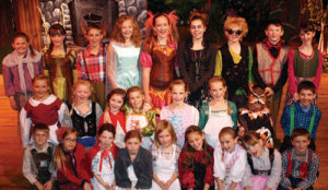 Members of the cast of Hansel and Gretel were (front row left to right) Gage Richardson, Allie Sanders, Adrianna Price, Madison Ridgeway, Eva Scritchfield, Grace Roberts, Haley Weston, Bella Blazon and Liam Deming; (second row left to right) Reese Miller, Kate Lockwood, Shylo Ruder, Jada May, Vivian and Wagner Brown, Troy Mataia and Ashdon Seibert; (third row left to right) Macy Ridgeway, Ruby Holliday, Elijah Deming, Annelise Amack, Mason Holliday, Savana May, Carter Strate, Brady Potetz and, Savannah Mendenhall.