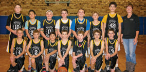 Members of the successful Barone Middle School seventh grade boys’ basketball team are Phil Arnold, Charles Curry, Elijah Deming, Josh Dinwiddie, Brennan Ibach, Alex Llamas-Lopez, Nick Massey, Juan Oliva, Todd Patterson, Tanner Ridgeway, Cole Rogers, Jake Shelton, Colton Wille and Ridge Williams.