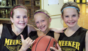 Ten teams entered the fifth annual Charity for Hoops, 3 on 3 basketball tournament, sponsored by the ERBM Recreation and Parks District and played at Meeker High School on the last day of Christmas vacation. Named Team Attack, twins Vivian and Wagner Brown, along with Emma Luce, won the young girls’ division.