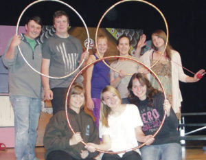 The Meeker High School Drama Club and International Thespian Society Troup No. 1284 will present “School House Rock Live! JR” at the MHS auditorium at 7 p.m. on April 10 and 11. Members of the cast are: front row, from left: Sarah Gerloff, Sena Zellers and McKenna Kummer. In the back row, from left: Sam Baylie, Layton Bair, Annalise Amack, Shana Holliday and Sydney Main.