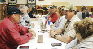 The fourth annual Carl Rector Memorial Cribbage Tournament was held Saturday in Rangely with 16 players from around Northwestern Colorado. The winner was Jim Baffam of the Maybell/Craig area and second place went to Tim Webber of Rangely, both of whom won new cribbage boards. Also among the players was Rio Blanco County Sheriff Anthony Mazzola, second from right, and, according to Peggy Rector, front right, two women took part. Sitting next to the sheriff are, his wife, Cheryl of Meeker, and Margaret Slaugh of Rangely, back left, who agreed that the game is fun and that anyone can learn to play.