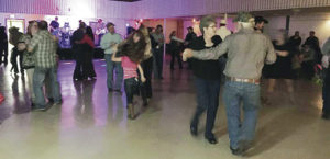 A number of dancers stuck around after dinner on Saturday night to enjoy the Harris and Lee Band, which performed at the annual After Birth Ball, which was a fund-raising event for the Meeker High School Chapter of the Future Farmers of America. The event was held at the Fairfield Center in downtown Meeker and served to benefit the FFA as well as to mark the end of the calving and lambing season in the area.