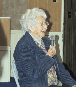 Ethel Starbuck of Meeker, who is now approaching the century mark, telling a few tales of Eleanor Roosevelt, who was a frequent visitor to the Meeker area from 1950 to 1958.