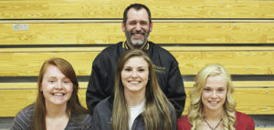Three Meeker High School girls’s basketball players—Sydney Hughes, Reese Pertile, Megan Parker—and their coach, Greg Chintala, were recently honored by the Western Slope League and state coaches associations. Senior Sydney Hughes was named the Player of the Year for the Western Slope League and was also selected to play in two all-state games, the Colorado Coaches of Girls Sports game played two weeks ago and the Colorado High School Coaches Association’s all-state game to be played in June. Coach Chintala was chosen to coach the team. Hughes led the team in scoring, assists, steals and was second in rebounding to Pertile, who, along with Parker, was honorably mentioned by the Western Slope League.