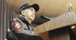 George Smitman, the keynote speaker at the Colorado Northwestern Community College commencement, is Rangely’s own war hero, having fought in three wars. He gave advice to the new aviation graduates at CNCC, and part of his speech urged the students to never stop learning as this is an ever-changing world. The very last thing he said was, “Don’t let the plane fly you, make sure you fly the plane.” 