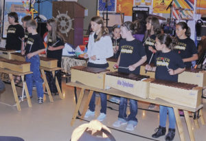 Above, several members of the Meeker Elementary School Marimba Band, under the direction of teacher Shana Holliday, provided some of the entertainment for the Pioneers Healthcare Foundation’s Gala dinner on Saturday night. The band played for about 20 minutes and mesmerized the audience.