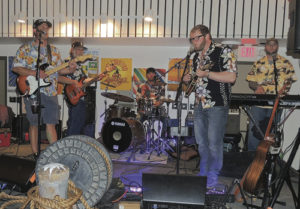 Matt Holliday of Meeker, center, led his Matt Holiday Band on Saturday night at the Pioneers Healthcare Foundation Gala dinner and entertainment. The band started playing around 6 p.m. at the event to raise money for health-care-related college scholarships for students and hospital employees, and they continued to play until after the “casino” closed its doors, to allow for some late dancing.