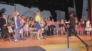 Meeker High School/Barone Middle School music director Jeff Hemingson finished up Monday night’s Meeker School District 2015 Spring Concert by directing all 78 members of the bands from sixth through 12th grades in “Abandoned Treasure Hunt.”