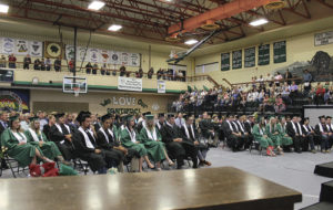 All 29 members of the Rangely High School Class of 2015 filled the seats in front of the main stage Sunday afternoon for their graduation/commencement exercises in the school auditorium. The graduates had a class motto of “Live each day as if it were your last,” a class flower of the red-tipped white rose, class colors of black and green and a class song of “18 Years,” by Daughtry. 