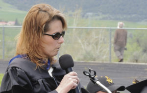 The wind was starting to move in late Saturday morning as Meeker High School Principal Dr. Kim Ibach presented closing remarks to the graduates, wishing them all a bright future. Ibach had also presented the welcome, which opened the ceremony. 