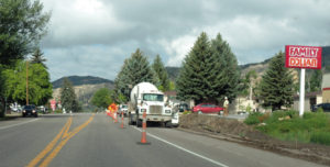 Work is mostly done on the sidewalks from Fourth Street in Meeker to Watt’s Ranch Market, but there are plenty of details to be completed after the sidewalks and curbs are in place. Heavy rains have delayed progress, but the entire project may be completed by mid-July, when Phase II from Fourth Street to 11th Street may begin, with hopes of completion by September or October, before it gets too cold.