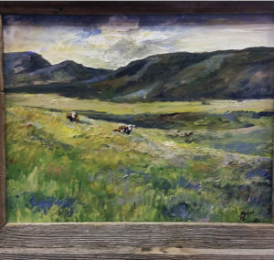 Eleven artists and 43 paintings were entered in the annual Plein Air Art contest that started in mid-June and concluded on July 4. The two-week competition centered on “open air art” painted within a 50-mile radius of downtown Meeker. Best of Show winner was Meeker’s Maym Cunningham with “East Pasture;” second place went to Meeker’s Pat Sheeran-Daggett with “The Jensen House;” third place went to Charles Morris with “Shadows Advancing;” and two honorable mentions went to Mary Pat Ettinger with “Faded Dreams” and Susan Thiele with “Scott’s Bay Estuary—Trapper’s Lake.” At left is Cunningham’s winning Best of Show painting.