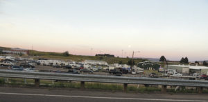 Just as the sun begins to set above the parking areas at the Rio Blanco County Fair on Friday, it is obvious that the parking lots are full but also that the infield of the parking area was plumb full of campers, mostly from Rangely, who took advantage of the camper parking during the closing days of the Rio Blanco County Fair at the Meeker fairgrounds.