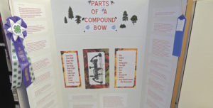 There were several dioramas on display at the Rio Blanco County Fair, and this one, which garnered a champion ribbon, is titled “Parts of a Compound Bow.” The display was created by Dayton Willey and was a part of the county’s 4-H competition.
