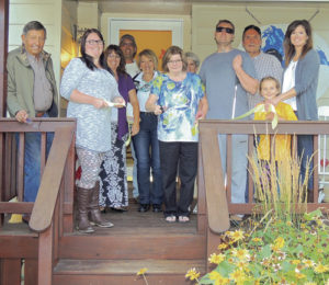 A ribbon cutting was held Thursday evening for the new Bear Mountain Inn Bed & Breakfast in Meeker; the site is the location of what was the Rambullinn at 789 8th St., formerly owned by Gus and Christine Halandras. Cheryl and Dale Houser are the new owners of the bed and breakfast, and they report good occupancy already during the hunting season. From left to right are: Gus Halandras, Danyel Harman of the Meeker Chamber of Commerce, Laura Cardile, Meeker Mayor Regas Halandras, Christine Halandras, Cheryl Houser, Cathy Caldwell, Toby Houser (Cheryl and Dale’s son), Dale Houser, Allison Kobald and Meeker Chamber of Commerce Director Stephanie Kobald.
