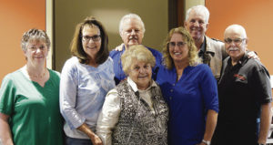 The 2015 officers for the Colorado Northwestern Community College Foundation are, from left: Foundation Treasurer Karol Bullen, Foundation Secretary Diane Sizemore, Foundation Vice Chair Reed Kelley, Foundation Chair Ann Brady and at-large board members David Cole and Ray Beck. In front is out-going board chair Peggy Rector.